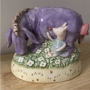 Walt Disney Classic Winnie the Pooh Eeyore Piglet Ceramic Piggy Bank Charpente